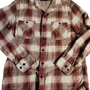 Tommy Bahama Red Plaid Men's Shirt Size M Pocket Outdoor Vacation Western